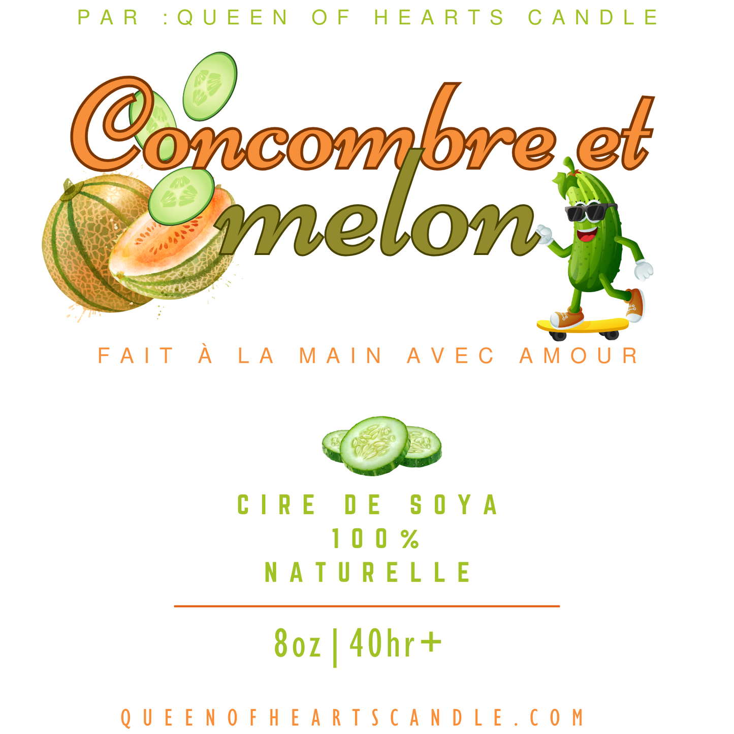 Bougie parfumée- Concombre et melon